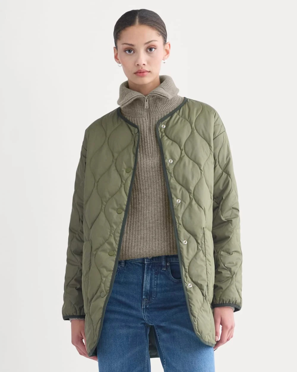Everlane Quilted Liner | Kalamata/Rosin | XS | Polyester | Everlane