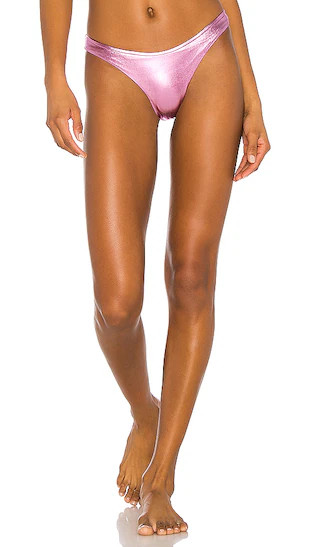 Natalia Bikini Bottom in Pink Metallic | Revolve Clothing (Global)