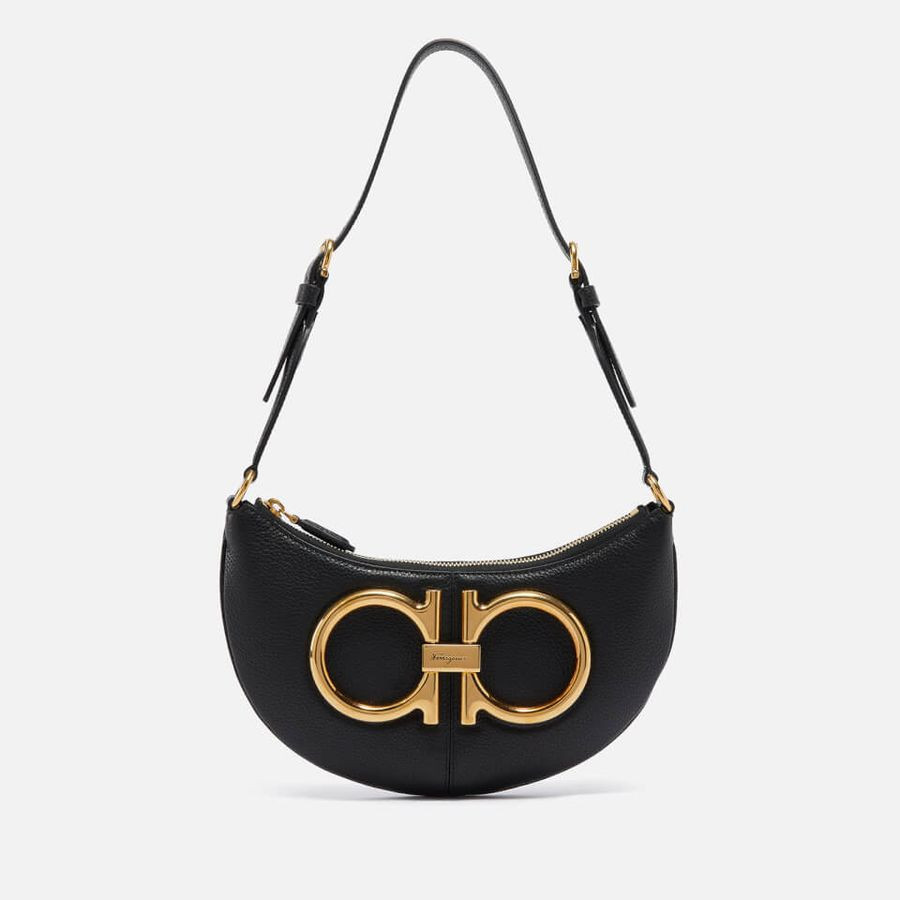 Salvatore Ferragamo Maxi Gancio Leather Hobo Bag | Coggles (Global)