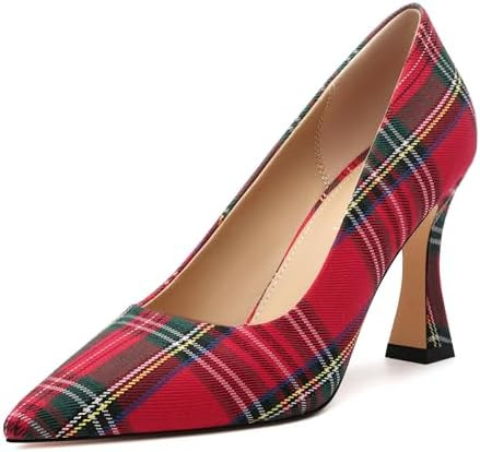 AMBELIGHT Women's Pointed Toe Stiletto Pumps 3.2 Inch High Heels Slip On Classic Comfort Dress Sh... | Amazon (US)