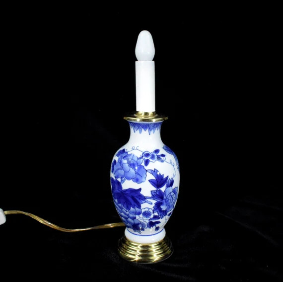 Blue and White Small Lamp no Shade | Etsy | Etsy (US)