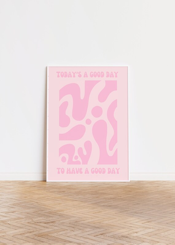 Pink Wall Print Digital Print Cute Wall Art Retro Wall - Etsy | Etsy (US)