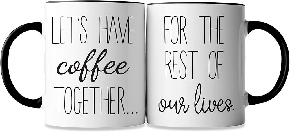 Celebrimo Lets Have Coffee Together For The Rest Of Our Lives Coffee Mug Set - Engagement Mr and ... | Amazon (US)
