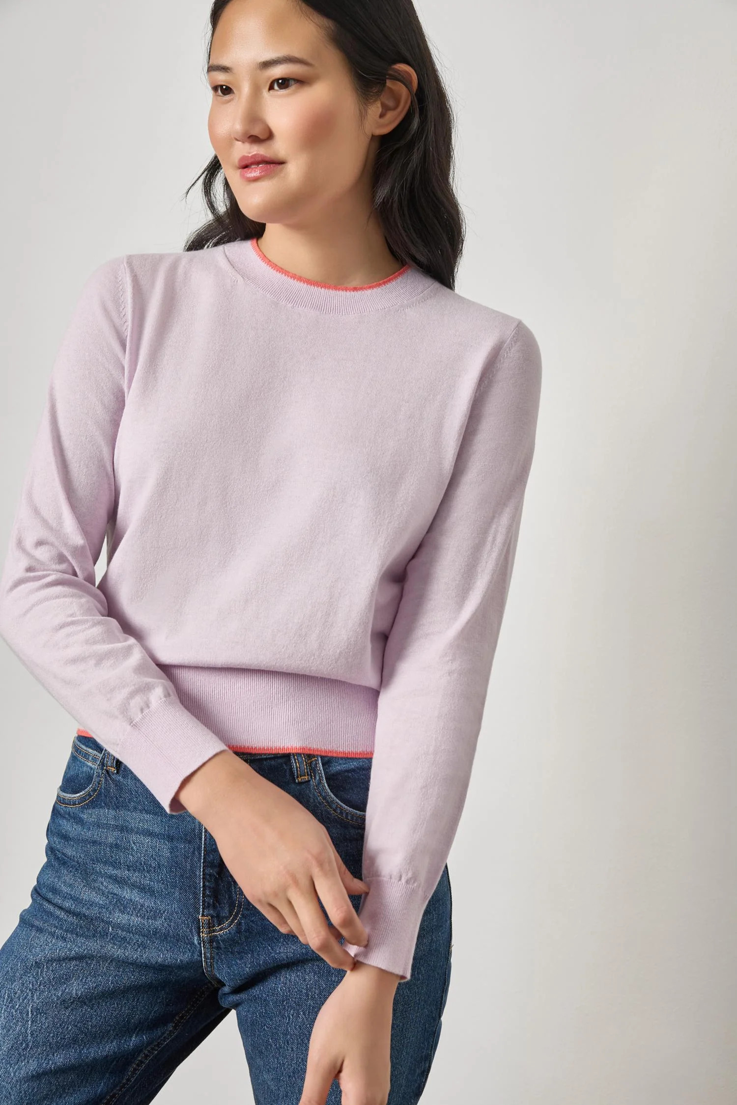 Picot Edge Crewneck Sweater | Lilla P