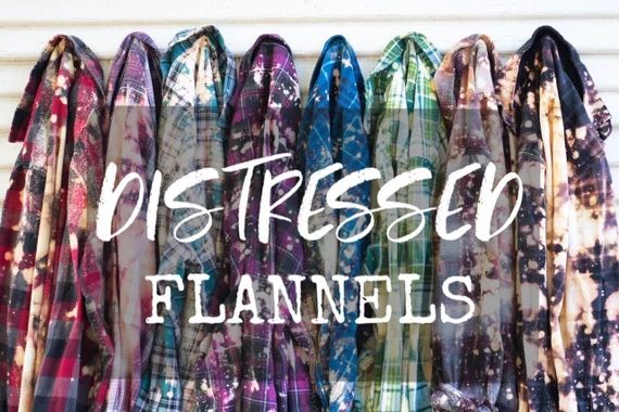 PICK YOUR COLOR - Distressed Flannel Shirt - Vintage Washed Flannel - Plaid Shirt - Bleached Flan... | Etsy (US)