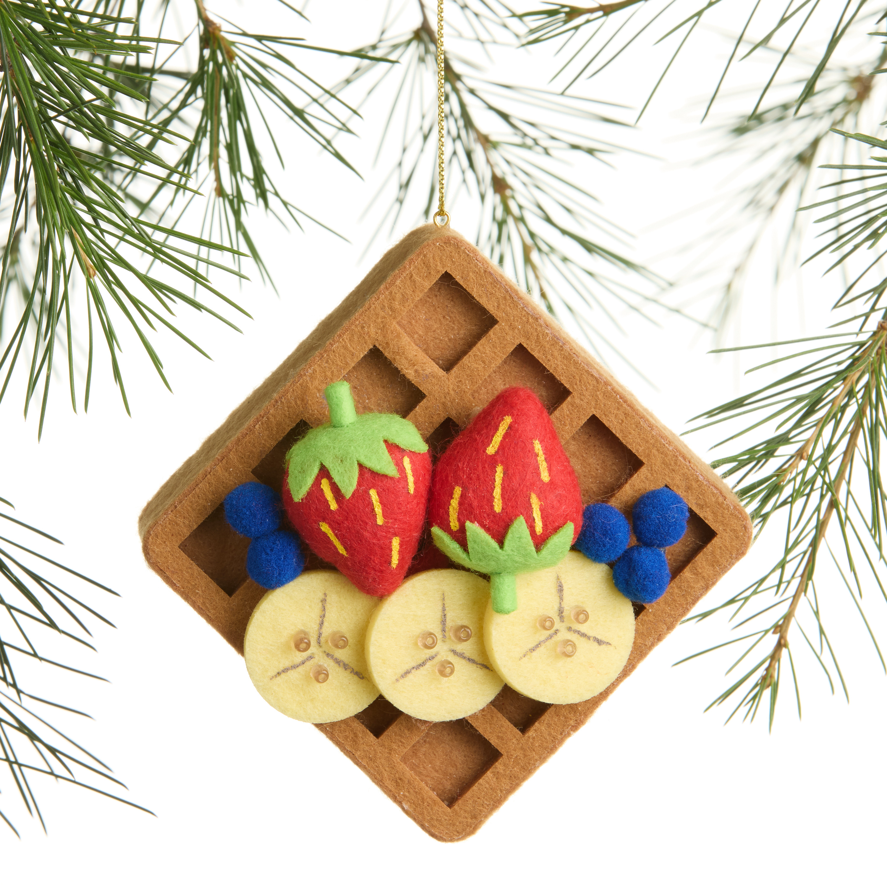 Fabric Waffle with Fruit Ornament | World Market