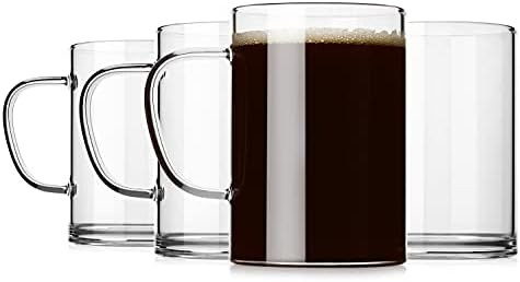 LUXU Glass Coffee Mugs Set of 4,Large Wide Mouth Mocha Hot Beverage Mugs(16 oz),Clear Espresso Cu... | Amazon (US)