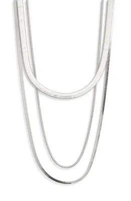 NORDSTROM RACK Draped Snake Chain Layered Necklace in Silver at Nordstrom Rack | Nordstrom Rack