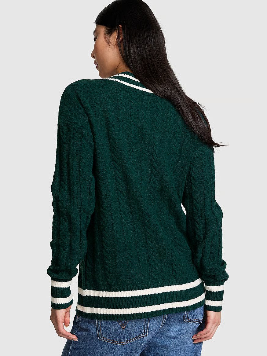 Collegiate Cable-Knit Oversized Cardigan | Victoria's Secret (US / CA )