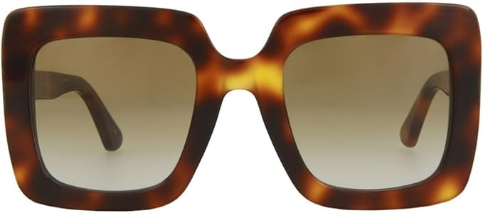 Gucci Square/Rectangle Sunglasses Havana Havana Brown Luxury Eyewear Made In Italy Acetate Frame ... | Amazon (US)