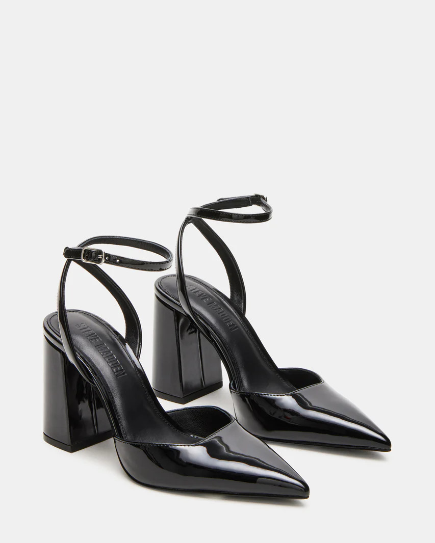 MATTEA Black Patent Pointed-Toe Pump Heel | Women's Heels | Steve Madden (US)
