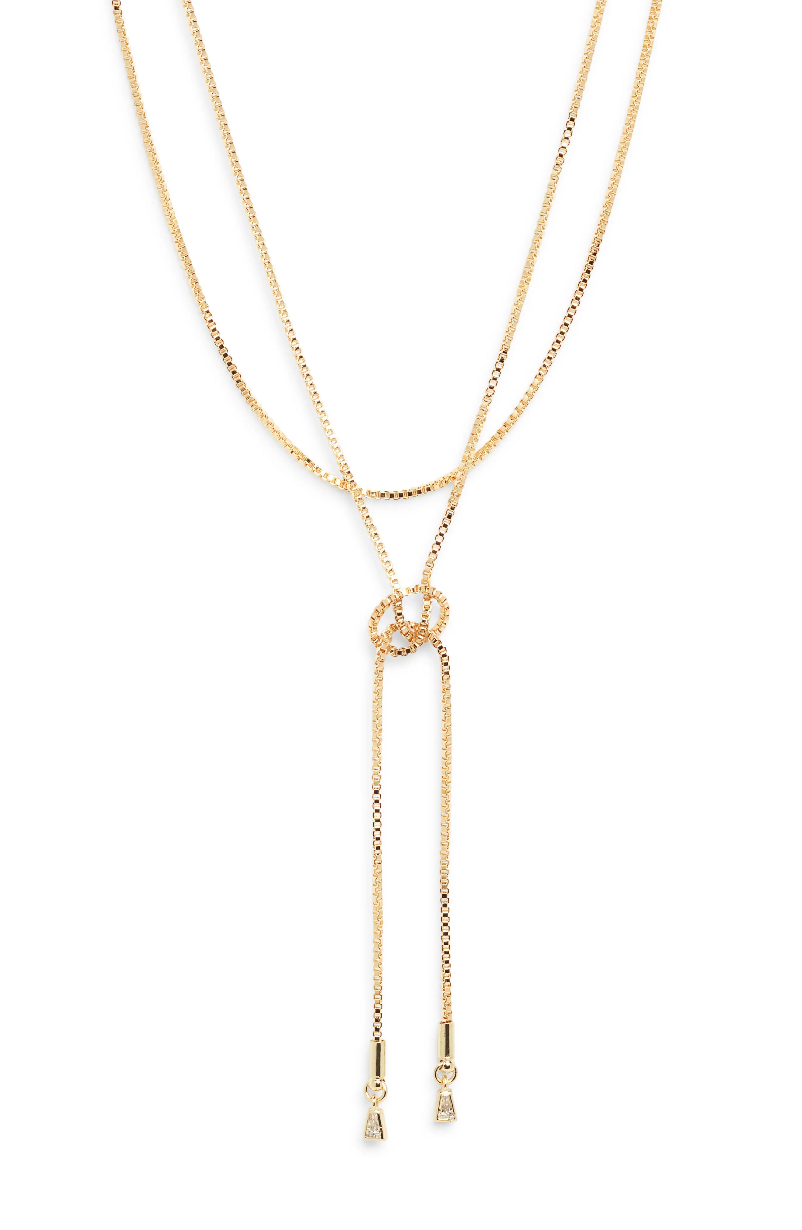 Cubic Zirconia Knotted Layered Y-Necklace (Women) | Nordstrom | Nordstrom