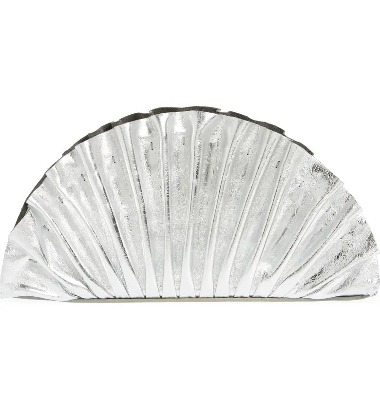 Mini Nala Metallic Leather Fan Clutch | Nordstrom