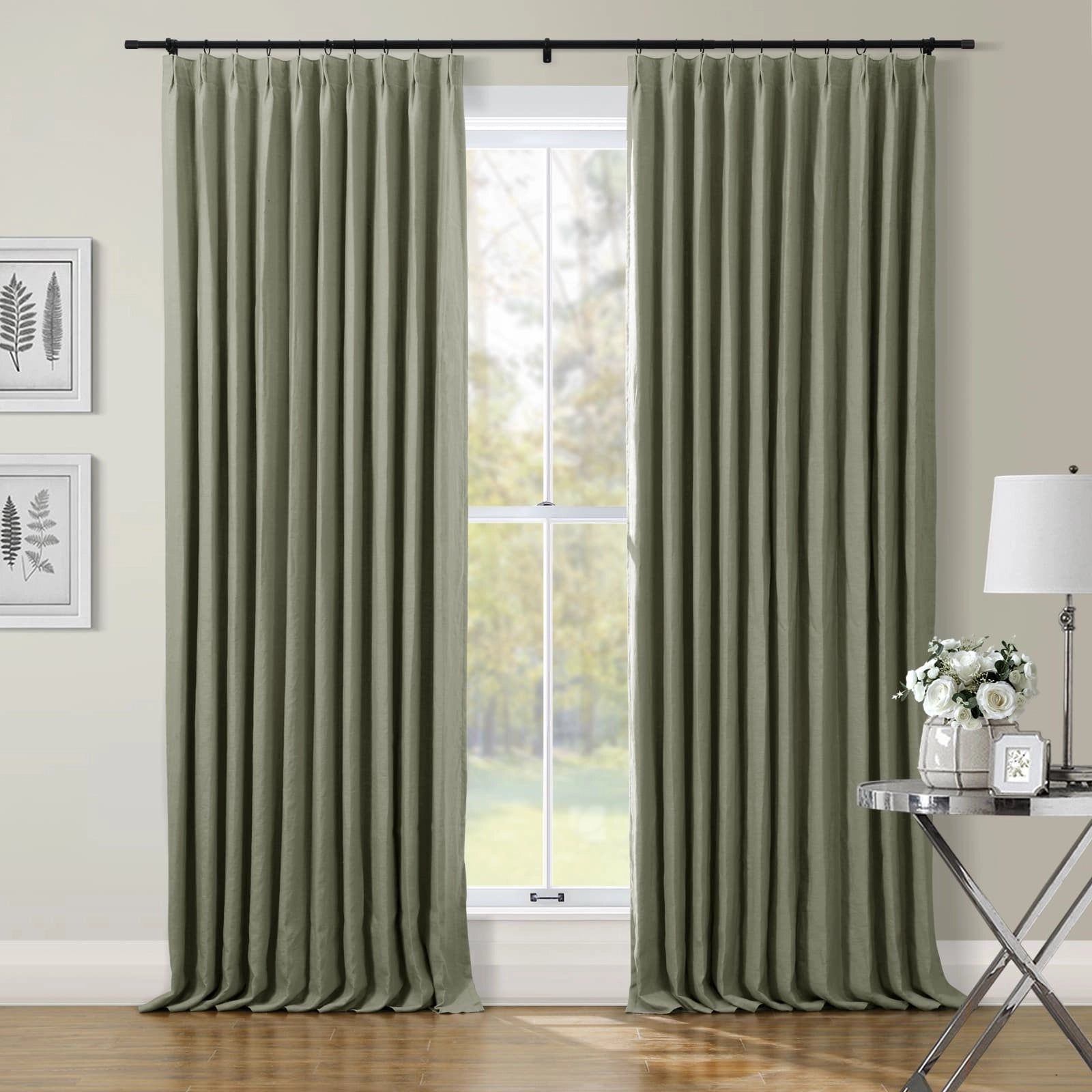 Patti Premium Belgian Linen Flax Curtain Pleated | TWOPAGES