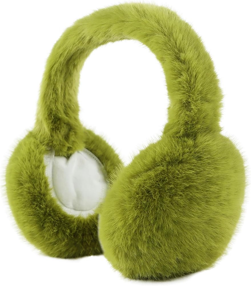 Zsedrut Winter Women Earmuff Foldable Ear Warmer Fluffy Ear Cover Warm Outdoor | Amazon (US)