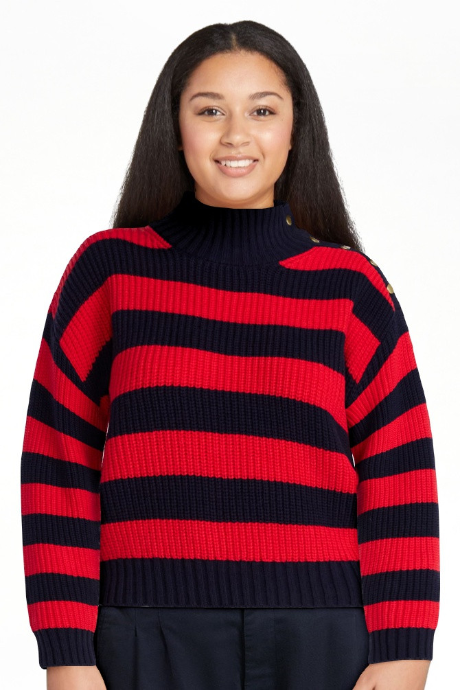 Free Assembly Women's Mock Neck Button Sweater with Long Sleeves, Midweight, Sizes XS-XXL | Walmart (US)