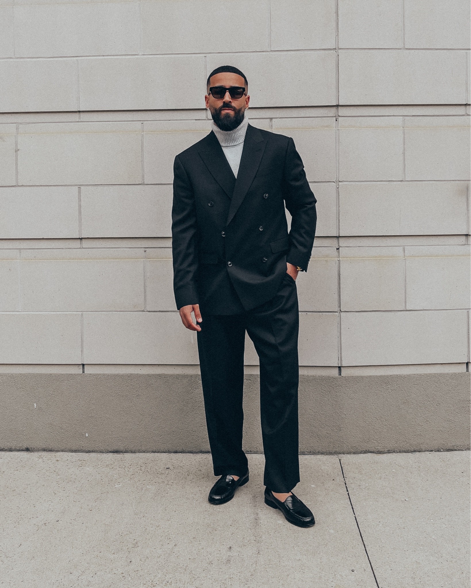 SALE 🚨 Suit and Loafers currently 40% Off on sale. TOPMAN Boxy Double-Breasted Suit Jacket (size 48), Fluffy Turtleneck Sweater (size L), and Wide-Leg Pleated Suit Trouser in ‘Black’ (size 32). FEAR OF GOD Loafers (size 41)…you can never go wrong with a black suit. The retro tailoring and proportions on this double breasted suit jacket make it versatile to be worn as outerwear with some layering below. And when paired with a fluffy turtleneck sweater for added warmth and a pleated wide leg suit trouser to match the jacket, you’ve got a relaxed and sleek look for a night out. All items available at NORDSTROM. 

#LTKmens #LTKstyletip #LTKsalealert