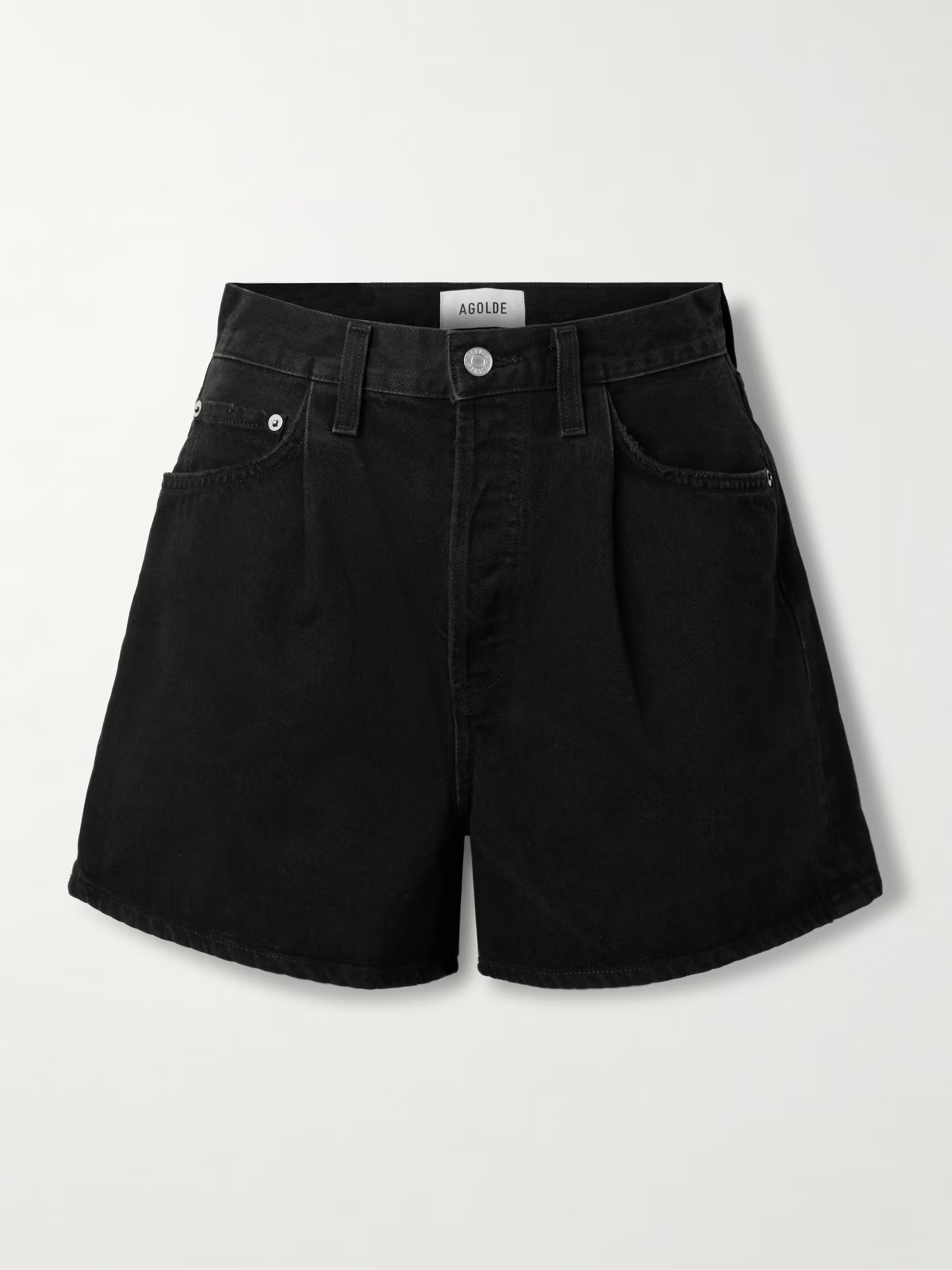 Rhoda pleated organic denim shorts | NET-A-PORTER (US)
