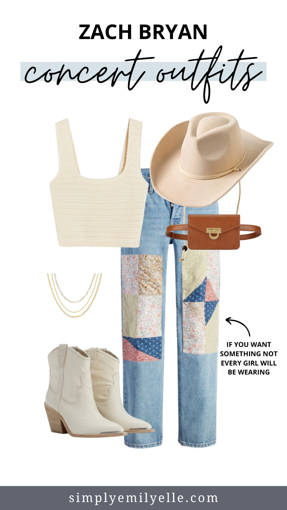 Country concert outfit idea, country concert outfit, cowgirl boots, cowgirl hat, country concert outfit Inspo, white cowgirl boots, patchwork jeans 

#LTKSeasonal #LTKFind #LTKFestival