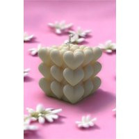 Valentin's Day Scented Heart Shaped Bubble Candle, Valentin's Home Decor, Love Cube Candle, Gift For Her, Sculptural Aesthetic Candle, Vegan Gift | Etsy (US)