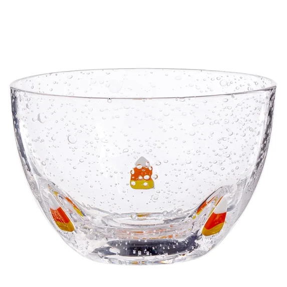 Way to Celebrate Halloween Candy Corn Charm Clear Glass Dip Bowl | Walmart (US)