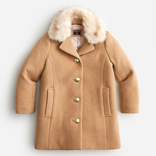 Girls' stadium-cloth topcoat | J. Crew US