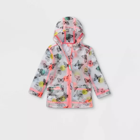 Toddler Girls' Butterfly Print Rain Jacket - Cat & Jack™ Pink | Target