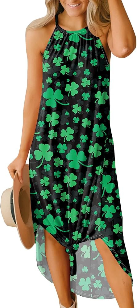 For G and PL Women's Summer Side Slit Halter Maxi Dress | Amazon (US)