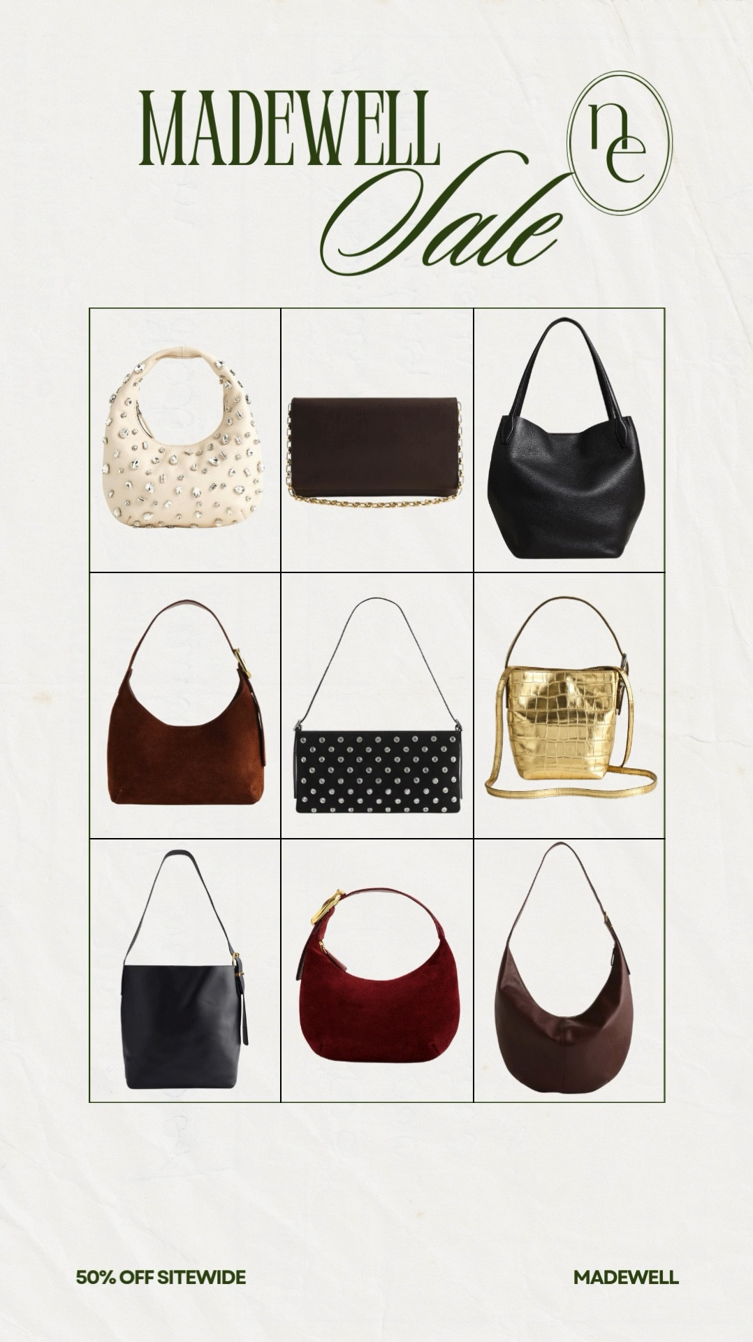 Madewell is 50% OFF sitewide with code MADEBETTER! 


Gifts for her 
Gift ideas for her 
Handbags 
Metallics
Purse 
Everyday bag  

#LTKGiftGuide #LTKSaleAlert #LTKCyberWeek