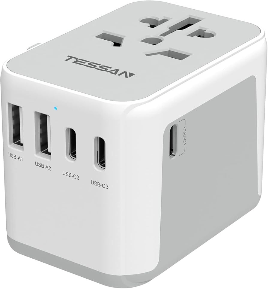 TESSAN Universal Travel Adapter, International Power Adapter 5.6A 3 USB C 2 USB A Ports, Plug Ada... | Amazon (US)