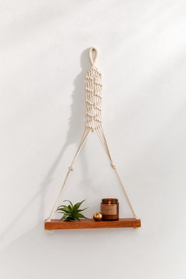 Francesca Macramé Hanging Wall Shelf | Urban Outfitters (US and RoW)