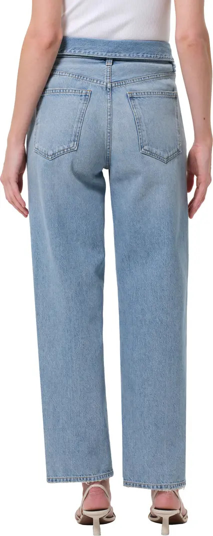 Echo Foldover Waist Tapered Straight Leg Jeans | Nordstrom