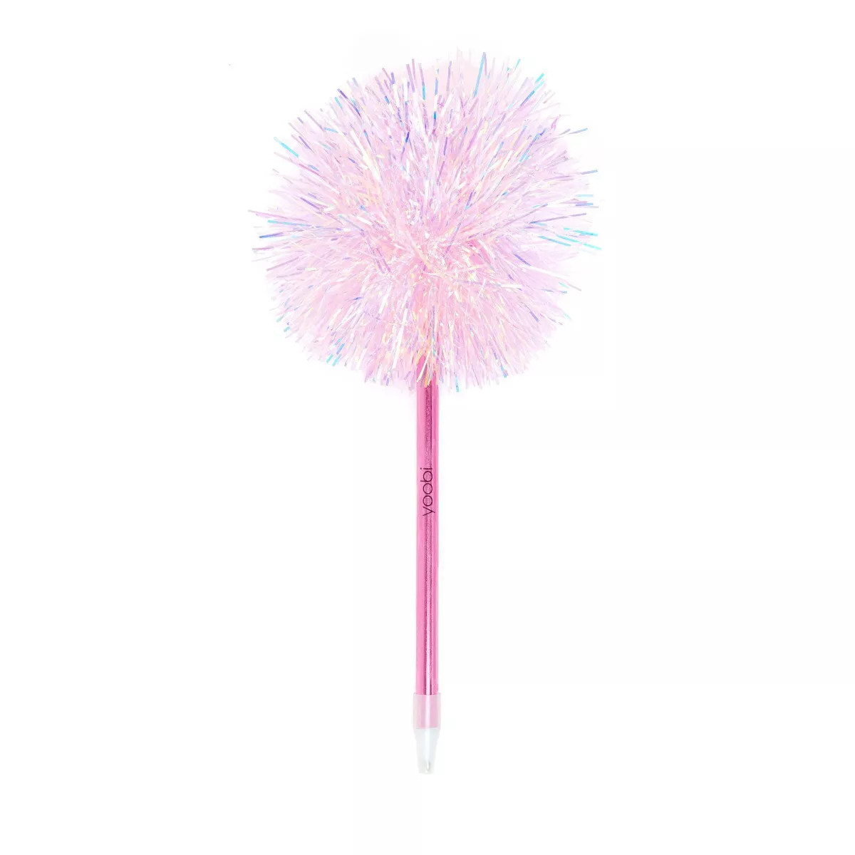 Yoobi Novelty Pom Pom Pen Pink Tinsel | Target