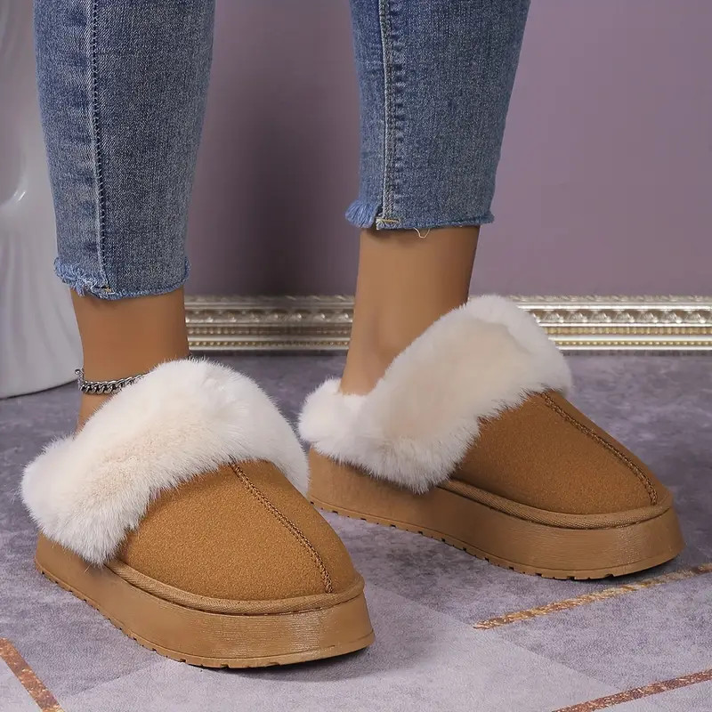 Women's Trendy Fuzzy Snow Boots Casual Solid Color Plush - Temu | Temu Affiliate Program