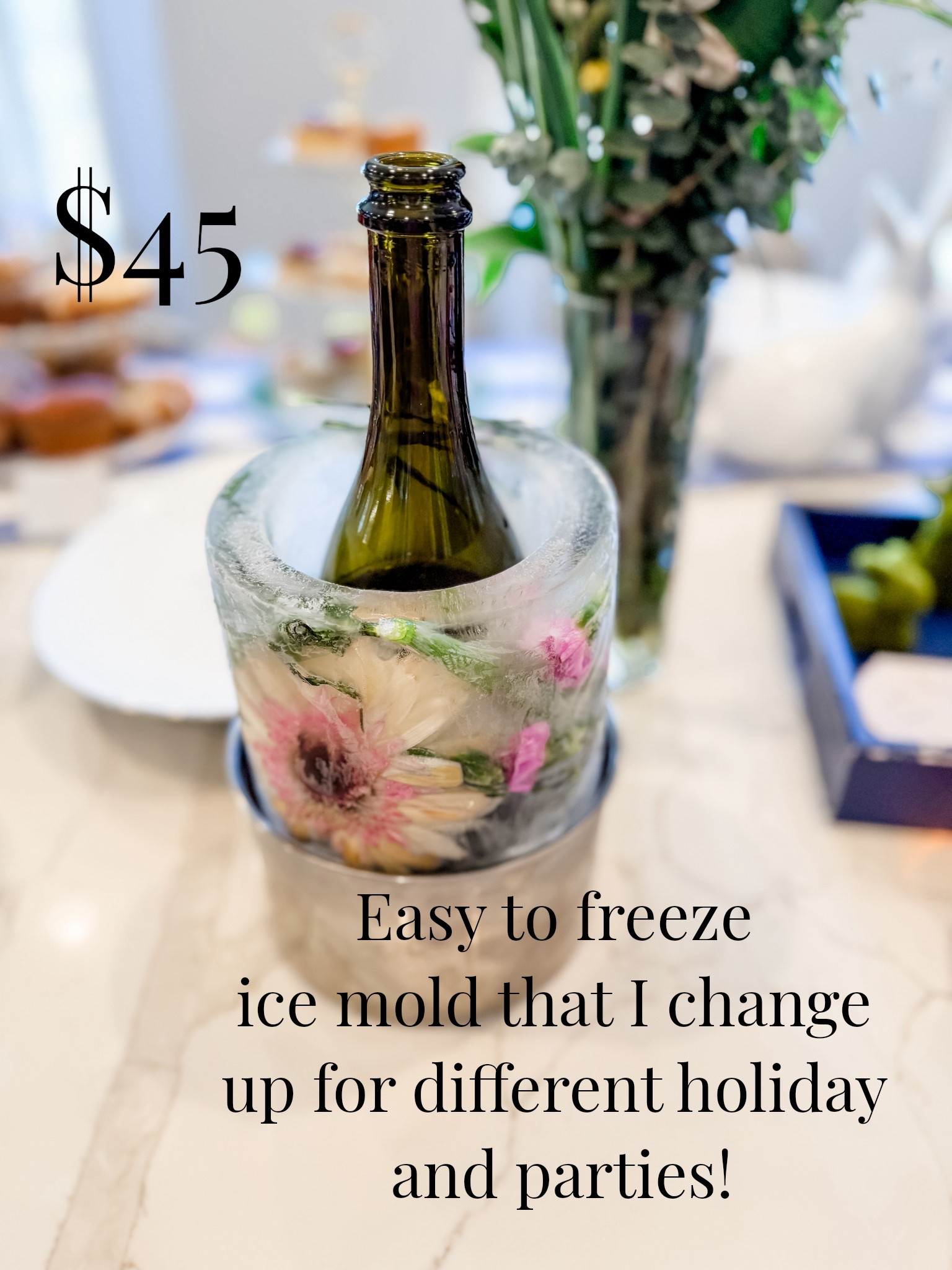 I use this ice mold for parties and different events! You can freeze anything you want in the mold like flowers or fruit! 

Hosting, ice mold, party decor, hostess  

#LTKHome