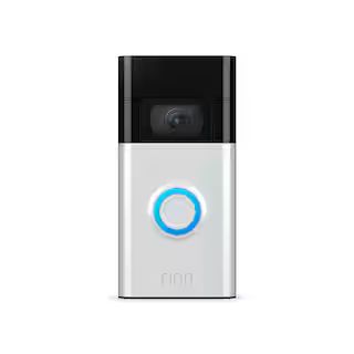 1080p Wi-Fi Video Wired and Wireless Smart Video Door Bell Camera, Works with Alexa, Satin Nickel | The Home Depot