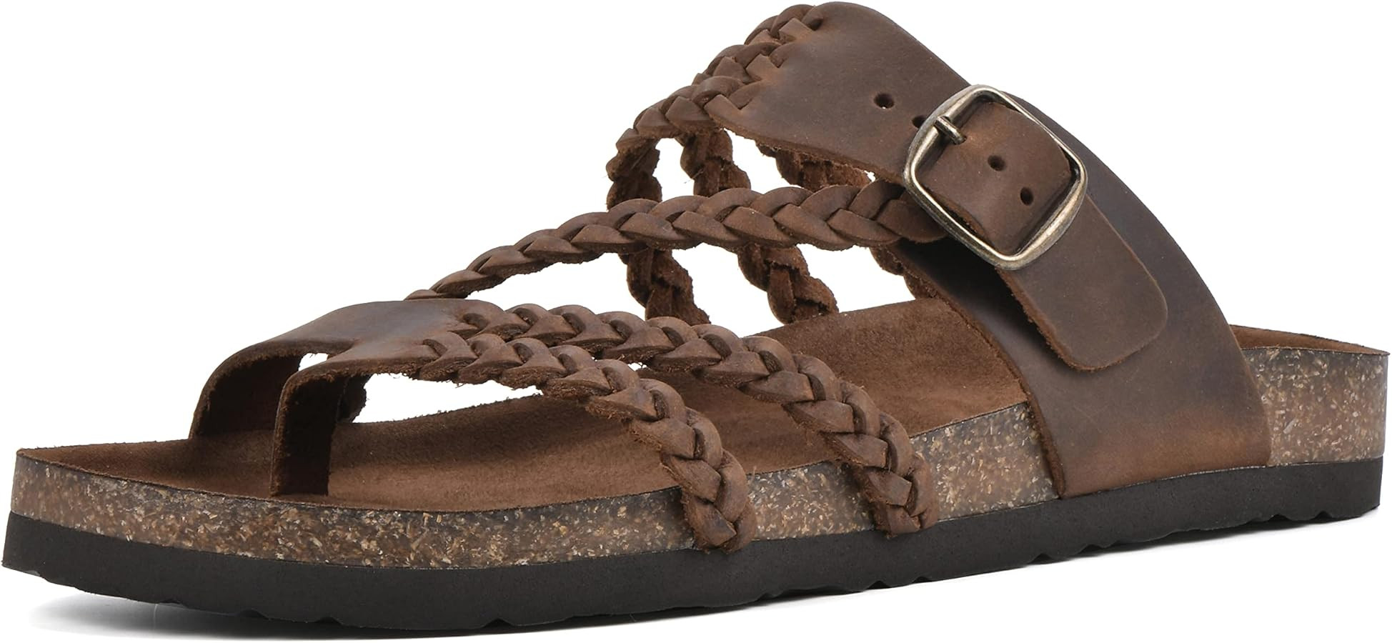 WHITE MOUNTAIN Women's Hayleigh Signature Comfort Molded Braided Footbed Sandal | Amazon (US)