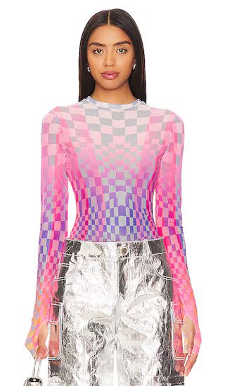 Kaylee Top in Grid Ombre | Revolve Clothing (Global)