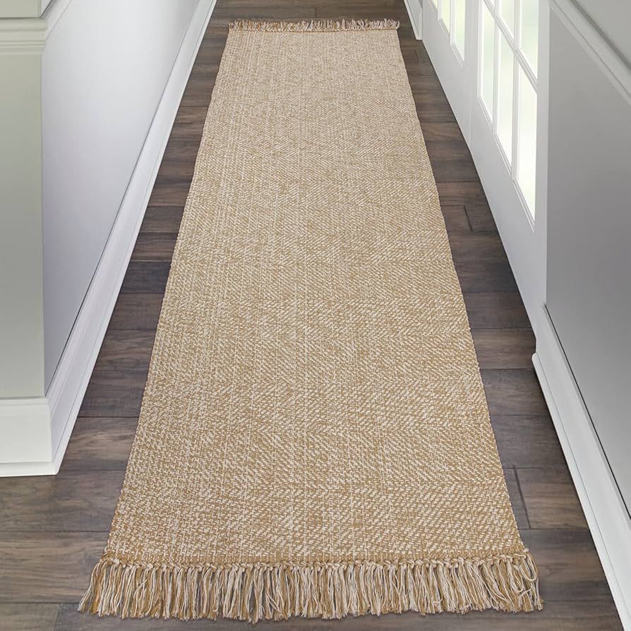 Collive Long Hallway Runner Rug 2.6' x 8', Washable Runner Indoor Entryway Rug, Tan Braided Woven... | Amazon (US)