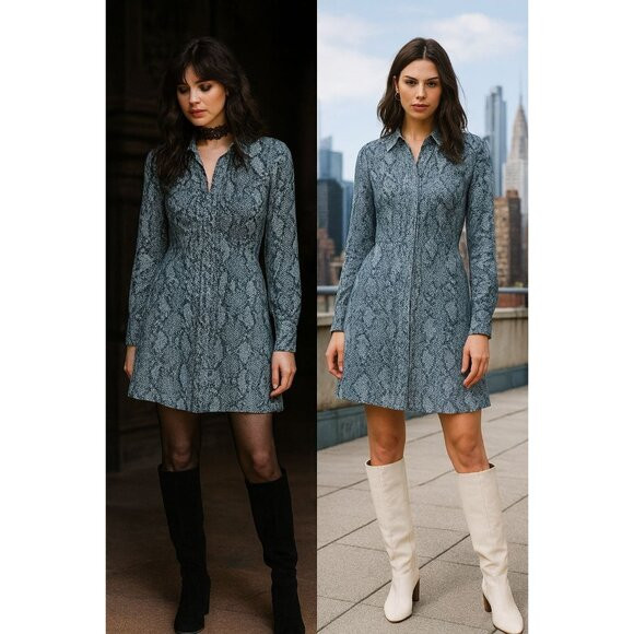 Zadig & Voltaire Rougi Snake Women Silk Dress XS Parisian Whimsygoth Art to Wear | Poshmark