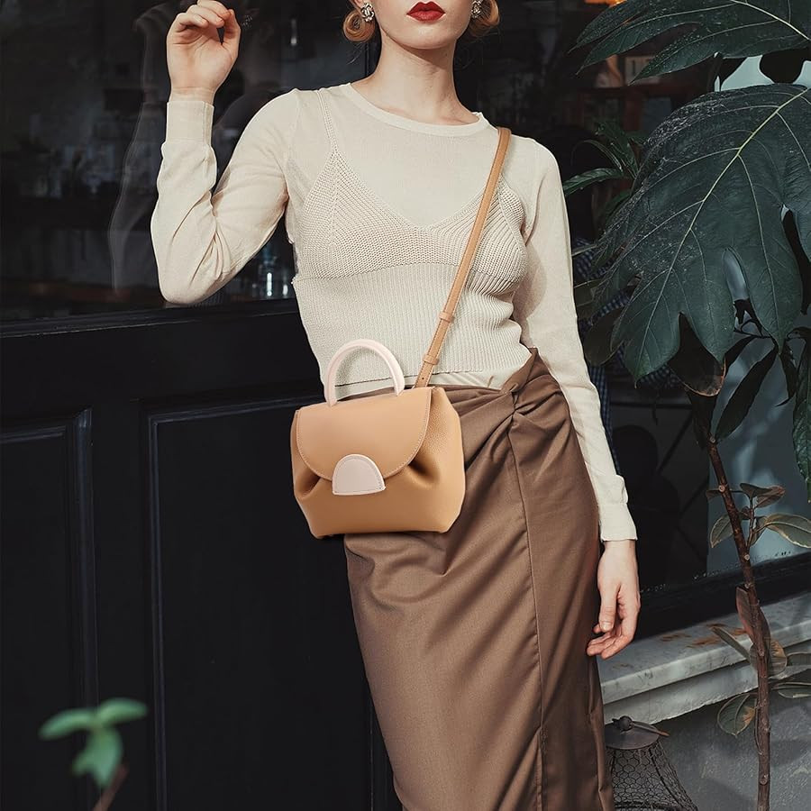 Polene Bags for Women,Women's Top-Handle Handbags,Top Handle Bag,Designer Bags for Women,Mini Fau... | Amazon (US)