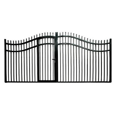 Steel Dual Swing Driveway Gate with Built-In Pedestrian Door - VIENNA Style | Wayfair North America