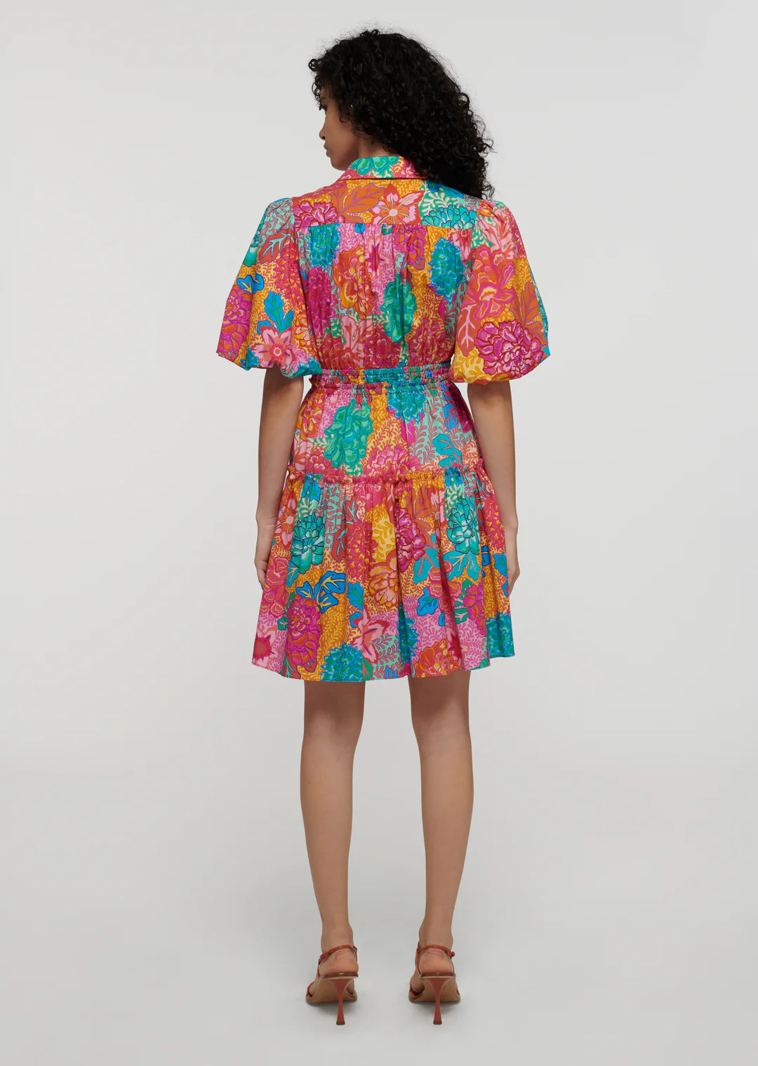 Doha Balloon Sleeve Shirt Dress - Pink Multi | Derek Lam