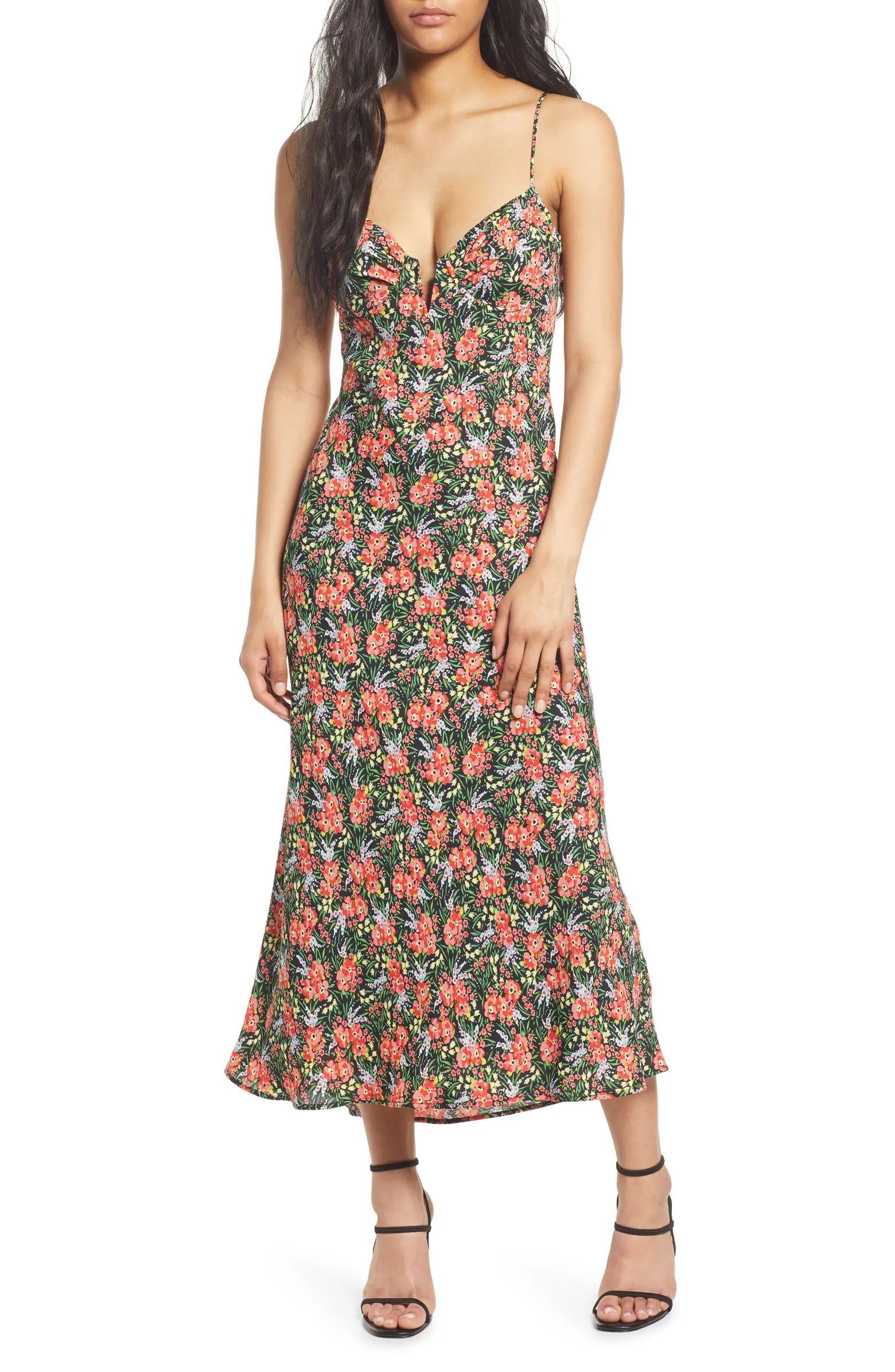Floral Notched Maxi Dress | Nordstrom