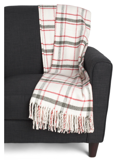 Made In Portugal Plaid Throw | TJ Maxx