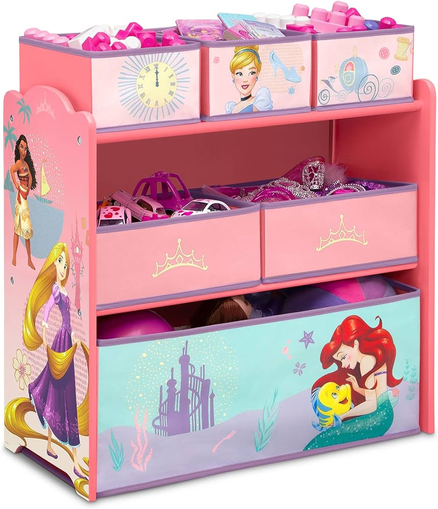 Delta Children Design & Store 6 Bin Toy Storage Organizer, Disney Princess | Amazon (US)