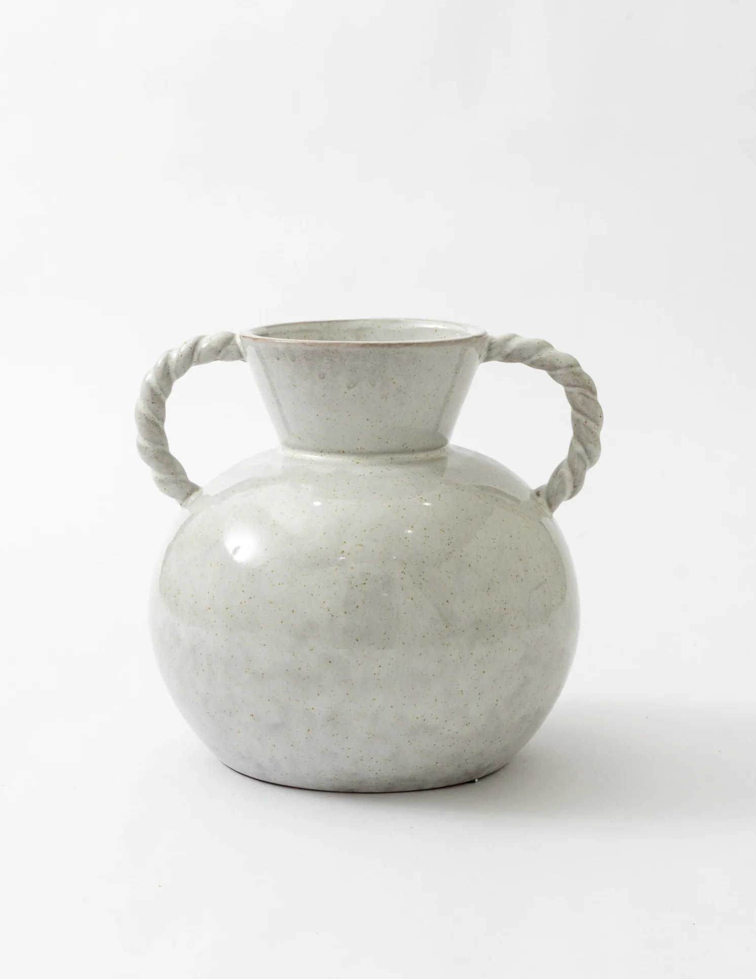 Stoneware Vase w/Twisted Handles | Eco Chic Home