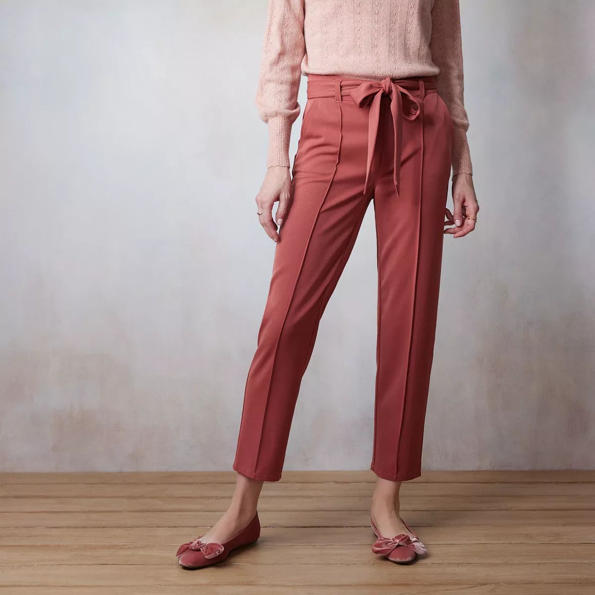 Women's LC Lauren Conrad Tie Front Pintuck Pants | Kohl's