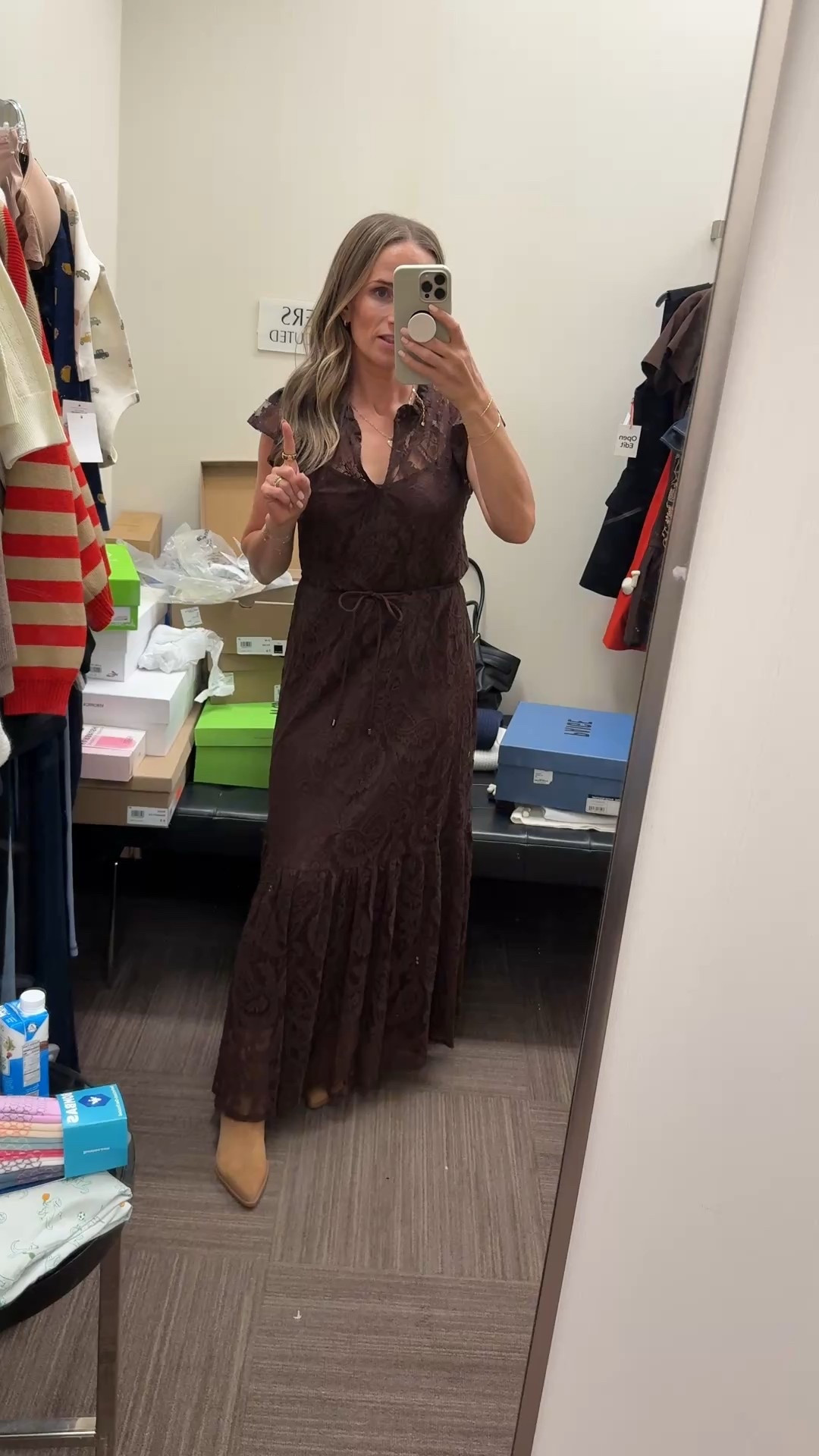 The lace detailing and the sheer bottom on this dress is gorgeous! It also has an adjustable waist so it’s very flattering! I will say mine was picked in an area so be aware of that.

#LTKStyleTip #LTKSaleAlert