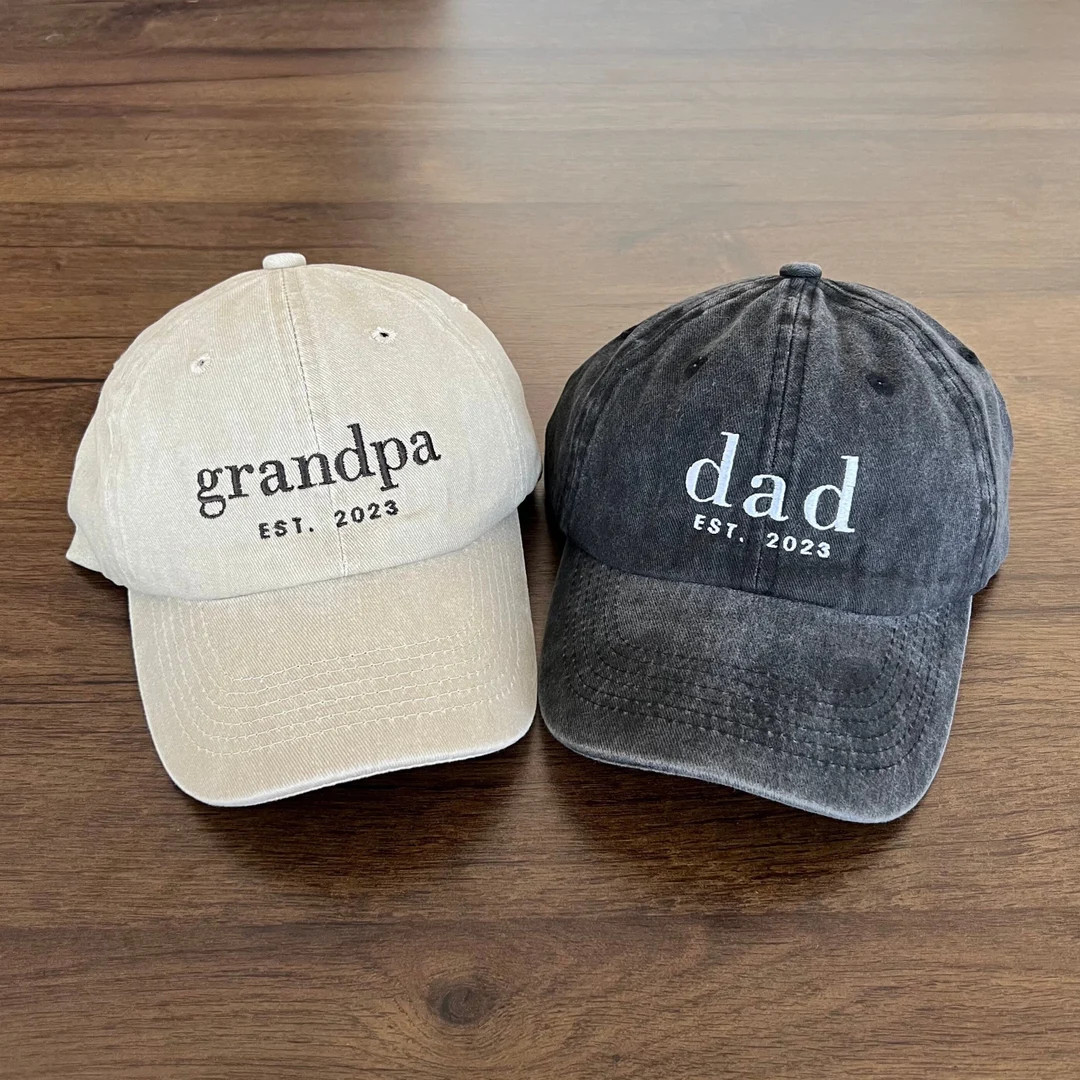 Custom Embroidered Hat, Grandpa Cap With Date, Dad Hat, Vintage Baseball Hat, Daddy Est Year Shir... | Etsy (US)